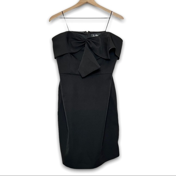 NWT SAM EDELMAN Bow Front Strapless Sweetheart Neckline Sheath Mini Dress Sz 12 - Picture 2 of 5